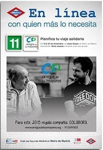 Amigos de los Mayores y Metro en línea con quien más lo necesita