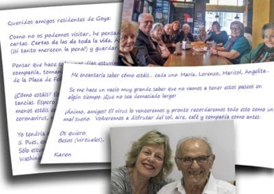 “Como no os podemos visitar, he pensado que sería bonito que os escribiéramos cartas”