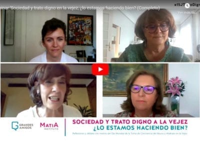 Los estereotipos y la discriminación están en la base de los malos tratos a las personas mayores, coinciden las expertas del webinar organizado por Grandes Amigos y Matia Fundazioa